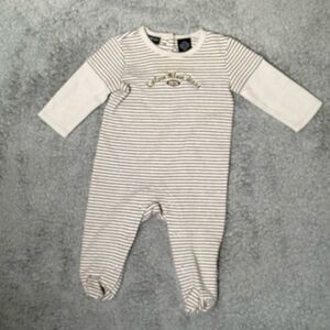Calvin Klein striped footed sleeper 0–3 month spell out‎